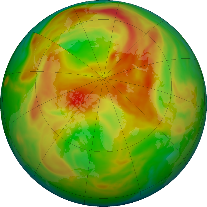 Arctic ozone map for 25 April 2023
